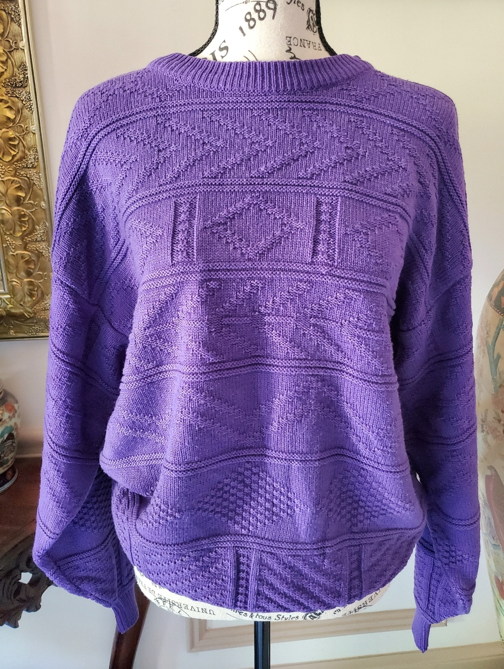 ☀️FLASH SALE!!☀️ Vintage Purple Textured Knit Pullover Sweater